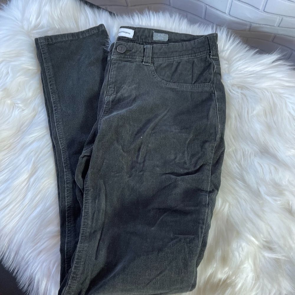 Anthro Pilcro Charcoal Grey Corduroy Legging Sz 27